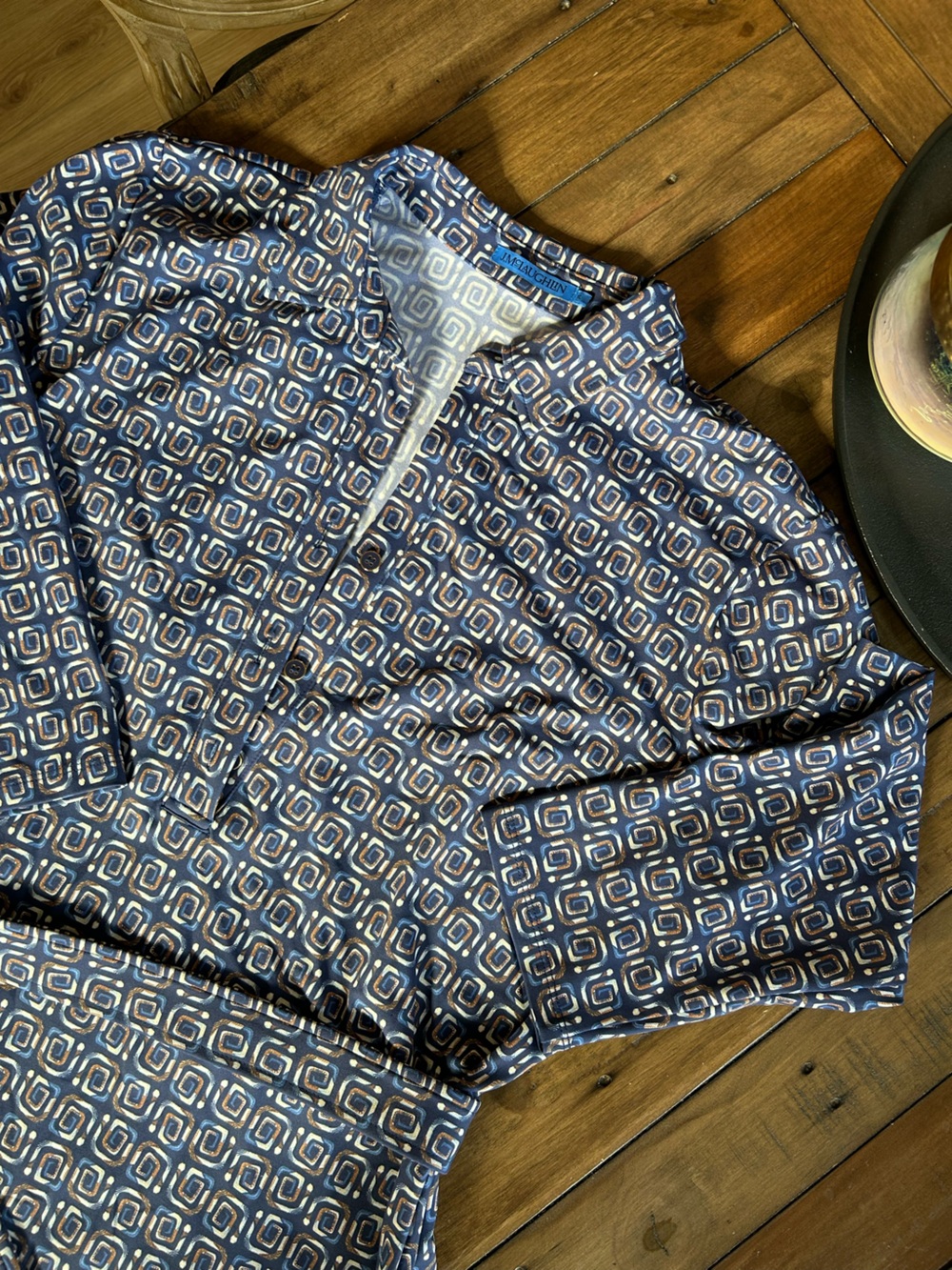 NWOT J.McLaughlin In the Wild Geo Calla Long Sleeve Navy Dress XL - Picture 7 of 14